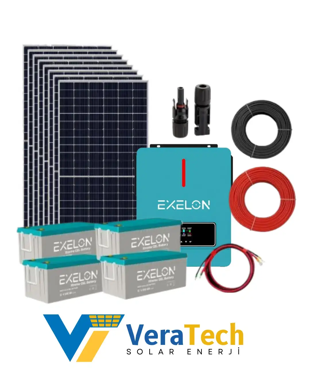 VeraTech Büyük Bağ Evi Solar Paketi 6.2KW Solar Jel Akülü Sistem
